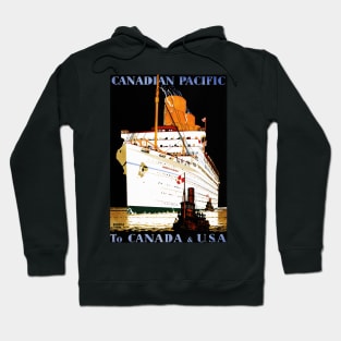 To Canada and USA via Empress of Britain Advertisement Vintage Ship Hoodie